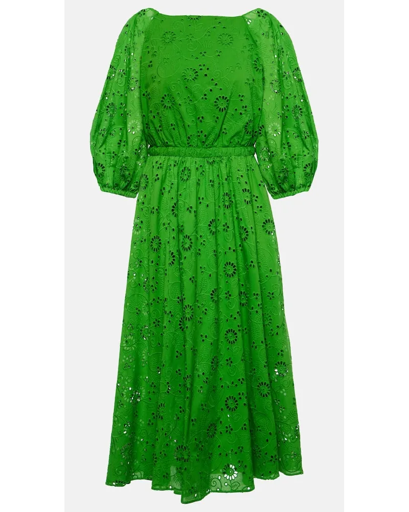 Carolina Herrera New York Abito midi in cotone Verde
