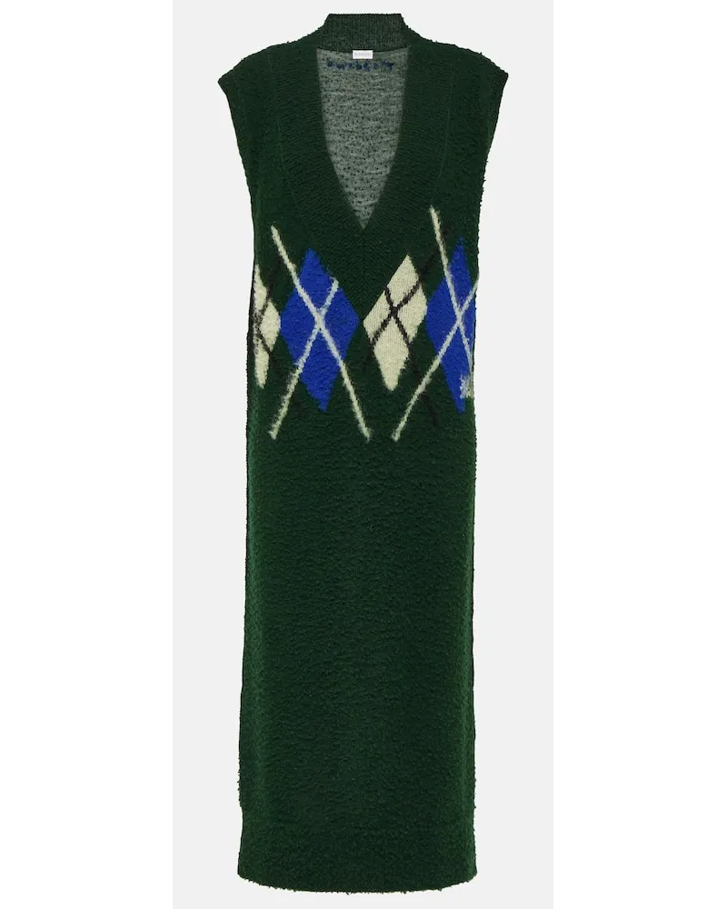 Burberry Abito midi in lana Verde