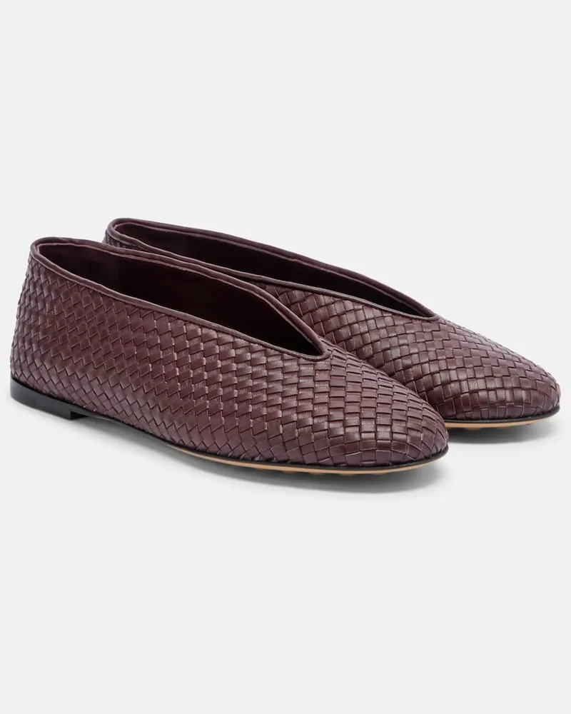 Bottega Veneta Ballerine Rosa in pelle Borgogna