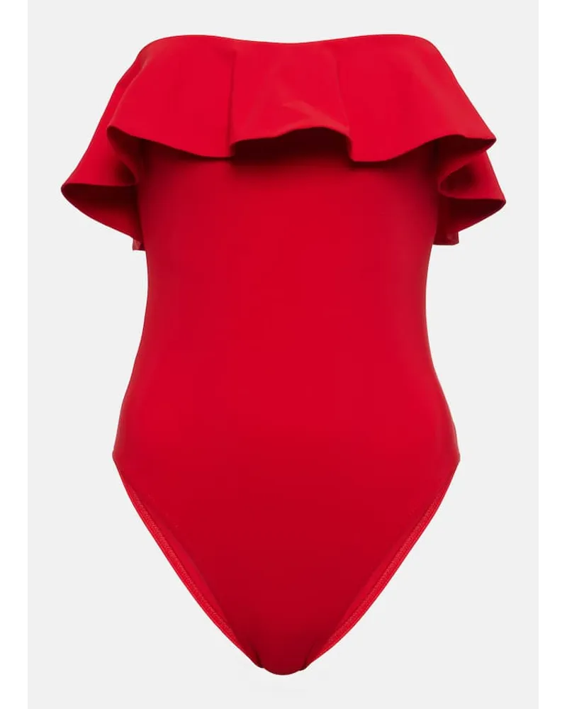 Karla Colletto Costume intero a fascia Rosso