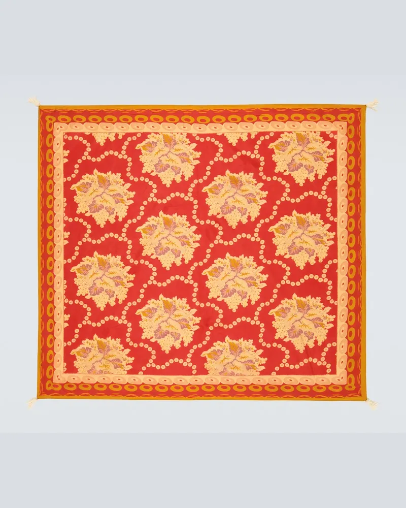 BODE Bandana Coral Bells in seta Rosso