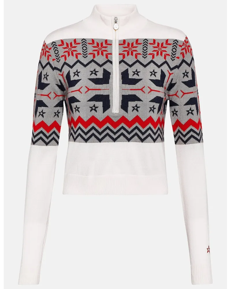 Perfect Moment Pullover Nordic in lana con mezza zip Multicolore