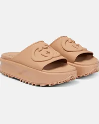 Gucci Sandali GG in gomma con platform Beige