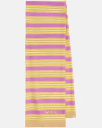 Gucci Foulard in seta e cotone a righe Multicolore