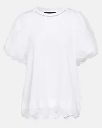 Simone Rocha T-shirt in cotone con perle bijoux Bianco