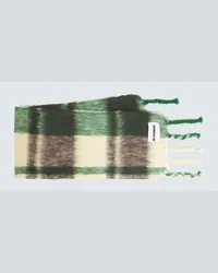 Jil Sander Sciarpa in misto mohair a quadri Verde