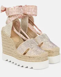 Stella McCartney Espadrillas con zeppa e cristalli Beige