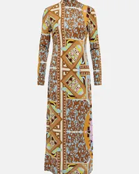 Tory Burch Abito midi a lupetto con stampa Multicolore