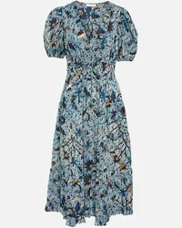 Ulla Johnson Abito midi Thelma con stampa Blu