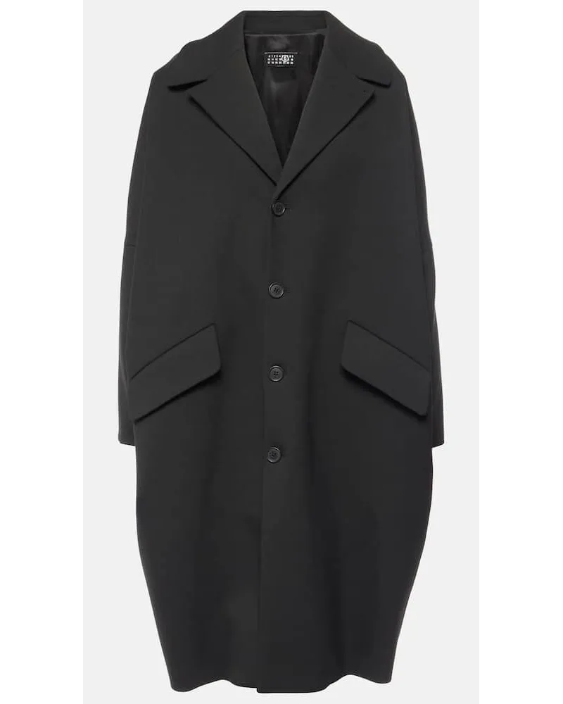Maison Margiela Cappotto monopetto in gabardine Nero
