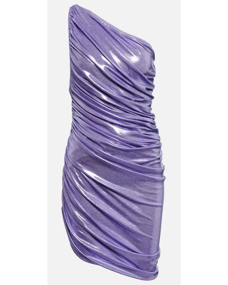 Norma Kamali Miniabito monospalla Diana in lamÃ Viola
