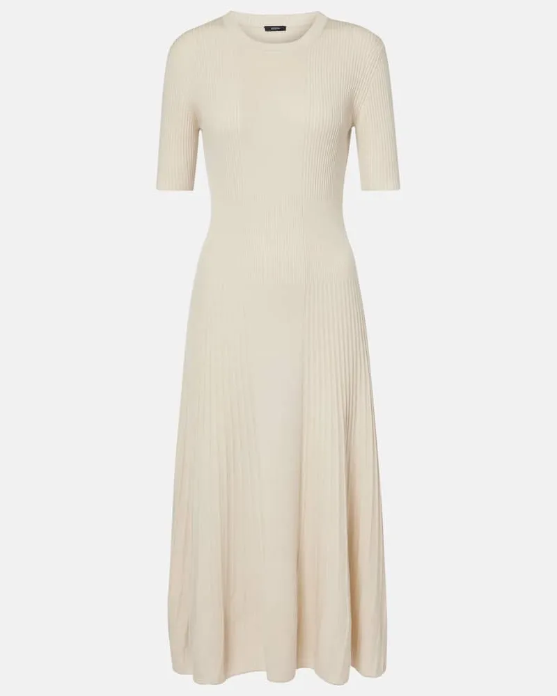 Joseph Abito midi in maglia di lana a coste Beige