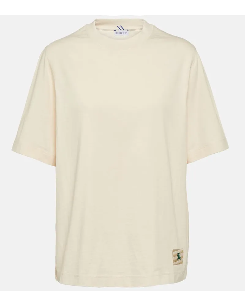 Burberry T-shirt EKD in jersey di cotone Bianco