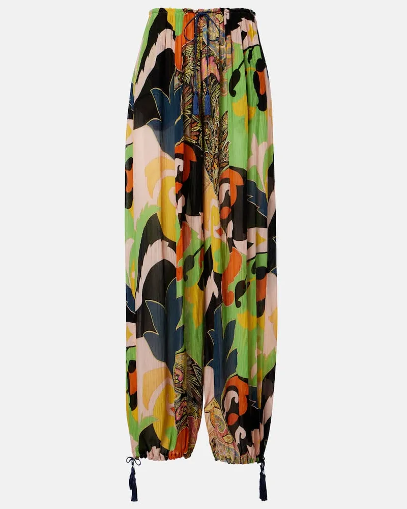 Etro Pantaloni a gamba larga con stampa Multicolore