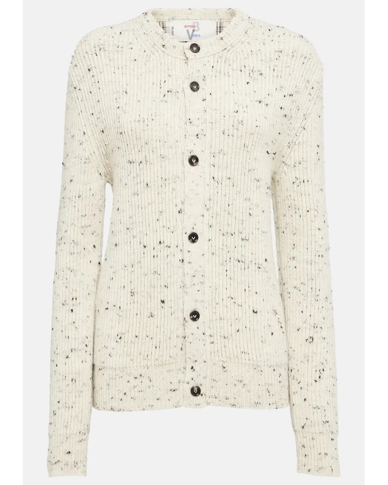 Bottega Veneta Cardigan oversize in lana a coste Bianco