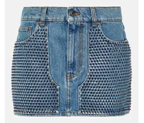 Minigonna di jeans con cristalli