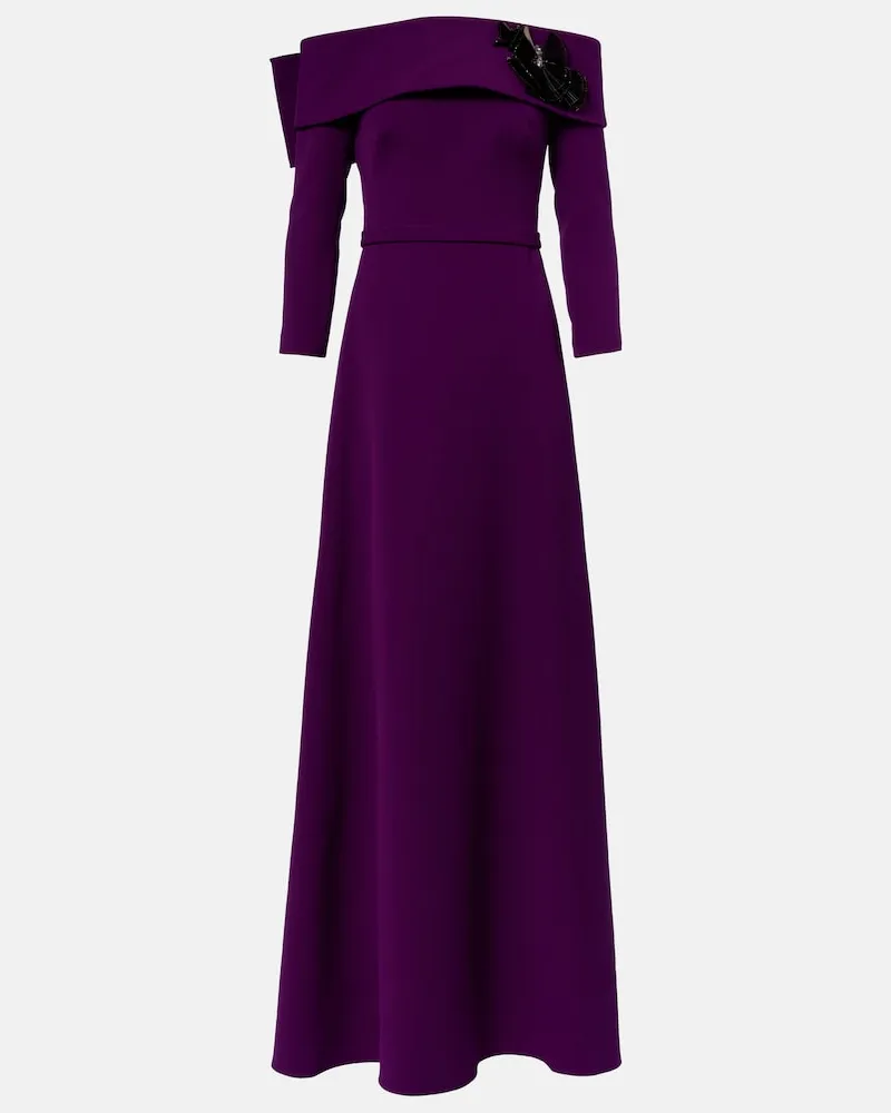 Safiyaa Abito lungo Lunelle in crÃªpe off-shoulders Viola