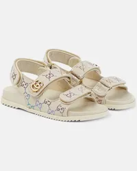 Gucci Sandali in canvas GG con cristalli Multicolore