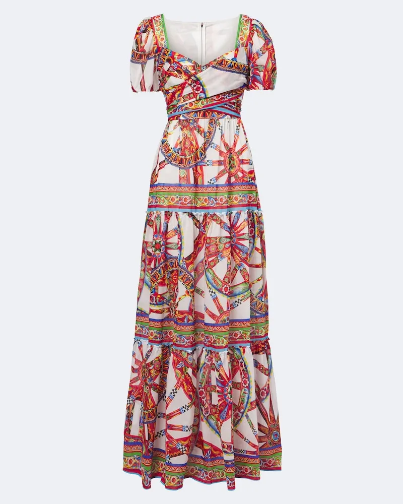 Dolce & Gabbana Abito lungo Carretto in cotone Multicolore
