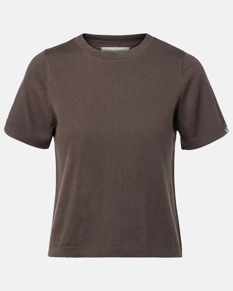 extreme cashmere T-shirt NÂ°267 Tina in cotone e cashmere Marrone