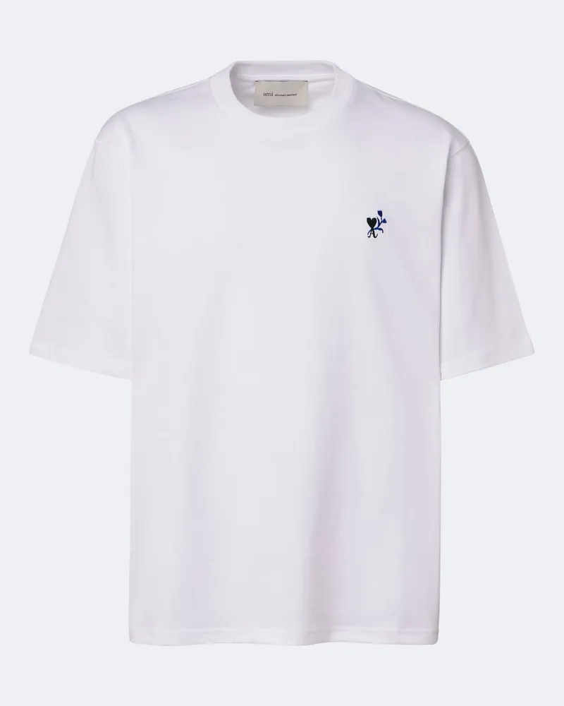AMI Paris T-shirt Ami De Cœur Tulipe in cotone Bianco