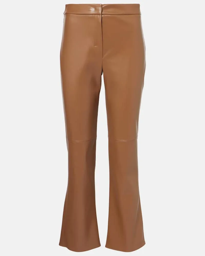 Max Mara Pantaloni flared Sublime in similpelle Beige