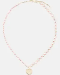 Sydney Evan Collana in oro 14kt con perle Rosa