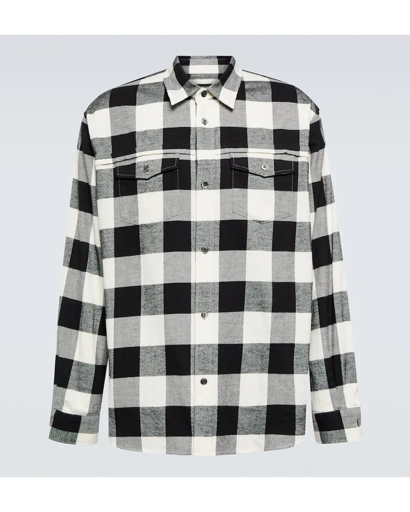 Undercover Camicia in cotone a quadri Nero