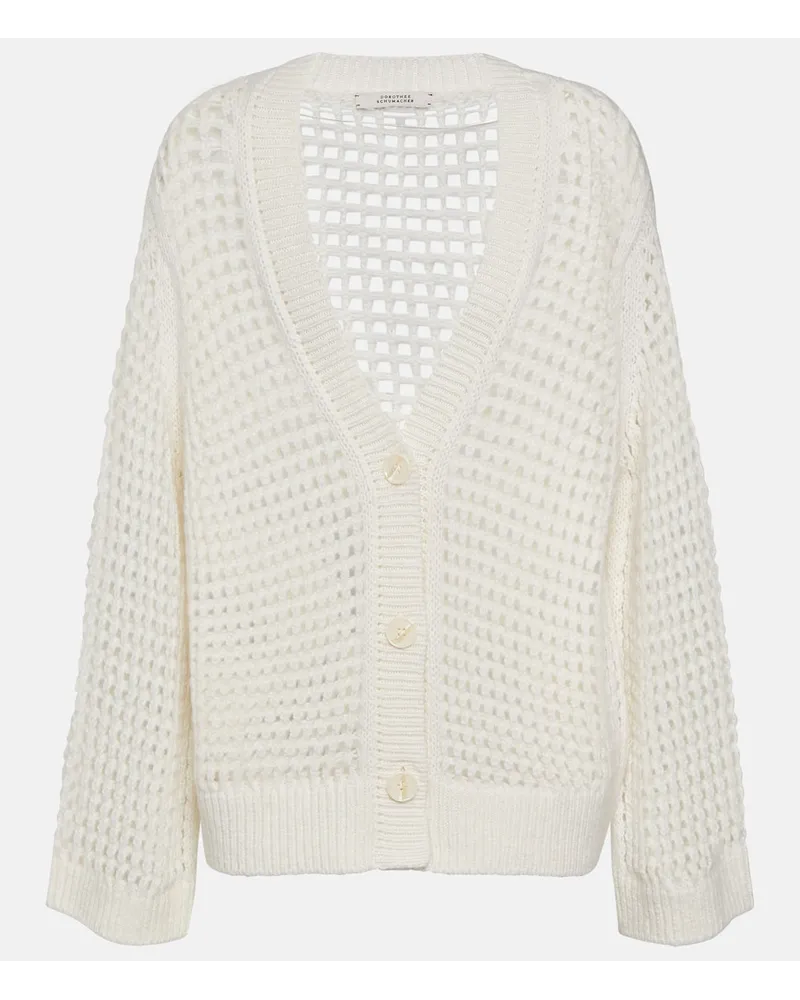 Dorothee Schumacher Cardigan in lana e cashmere Bianco