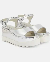 Stella McCartney Sandali Elyse con plateau Metallizzato