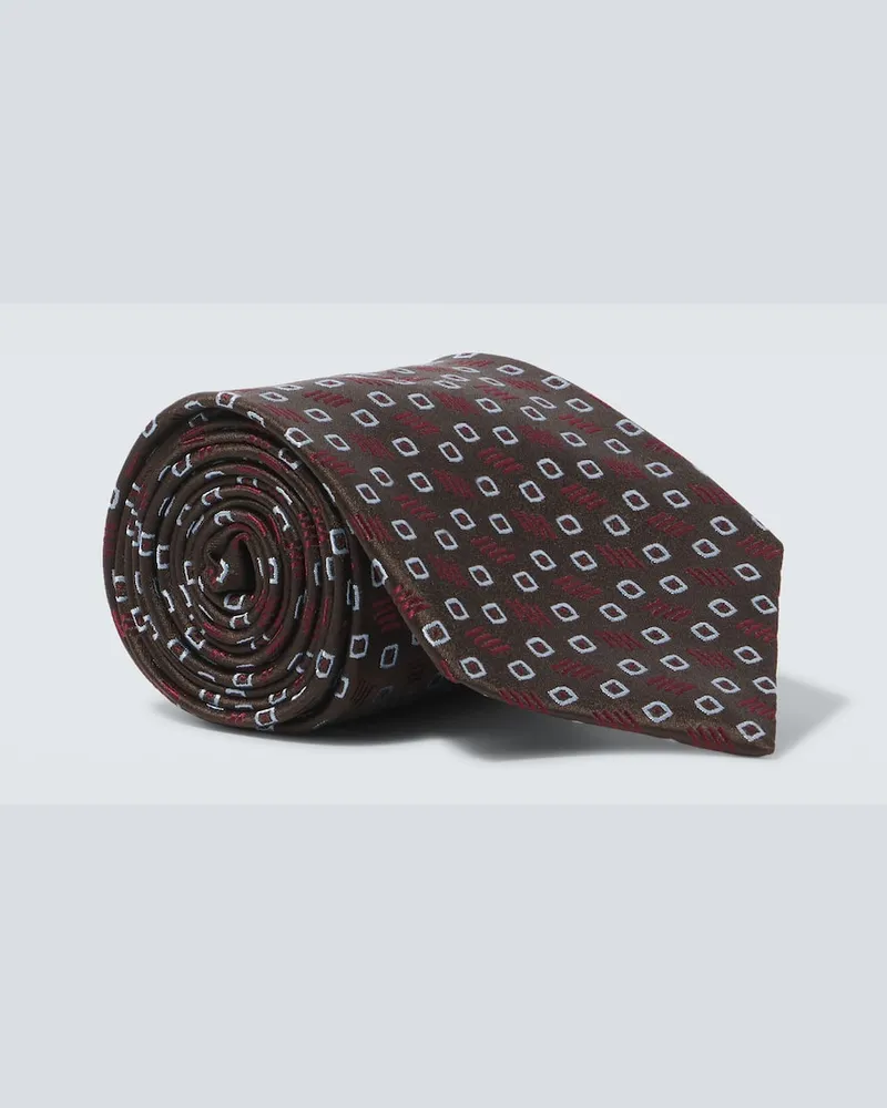 Charvet Cravatta in jacquard di seta Marrone