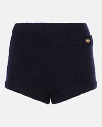 Chloé Chloé Shorts in lana e cashmere a vita alta Blu