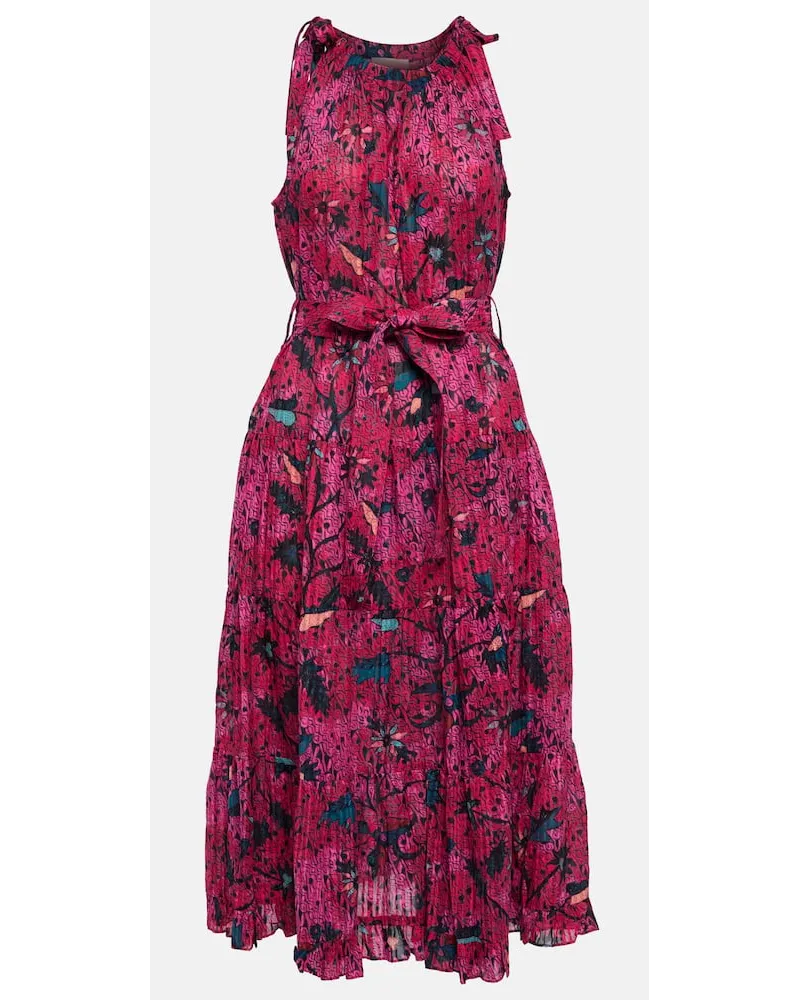 Ulla Johnson Abito midi Mariam in misto cotone Blu