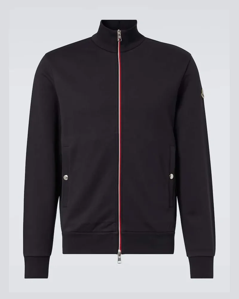 Moncler Cardigan in jersey di cotone Blu