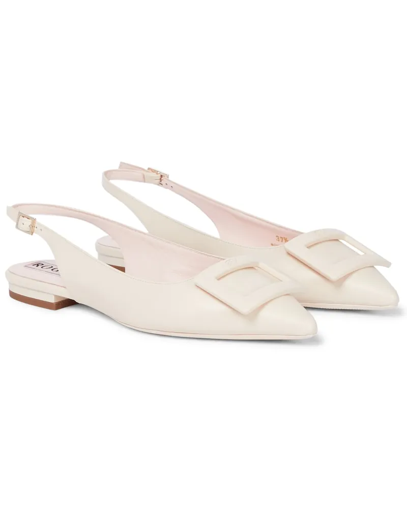 Roger Vivier Ballerine slingback Gommettine in pelle Bianco