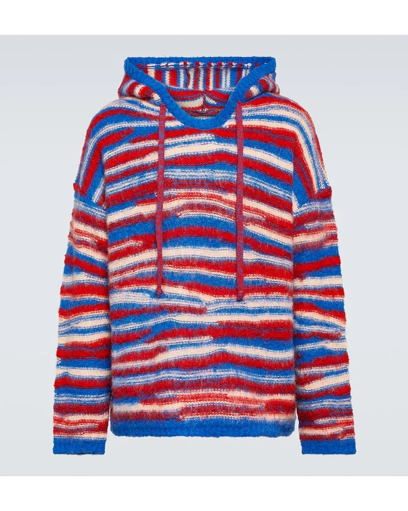 ERL Felpa oversize in maglia con cappuccio Multicolore
