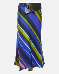 Dorothee Schumacher Gonna midi in twill di seta a righe Multicolore