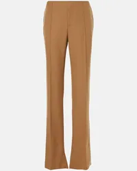 Chloé Chloé Pantaloni regular in lana a vita media Marrone