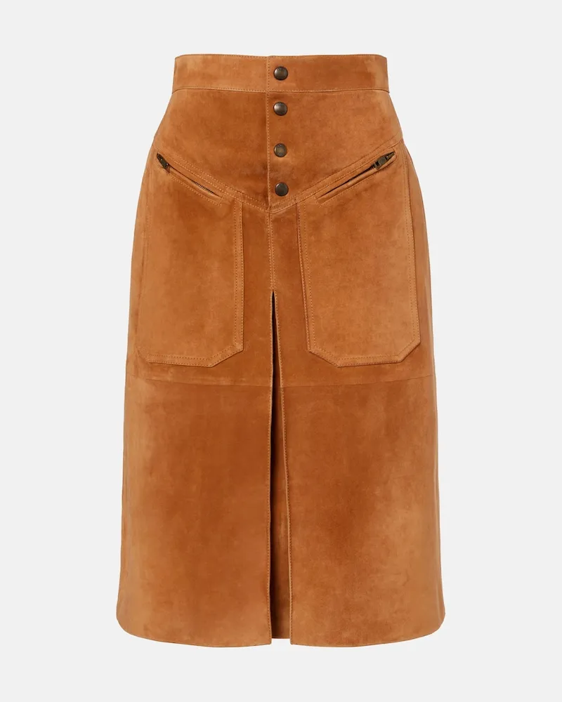 Chloé Chloé Gonna midi in suede Marrone