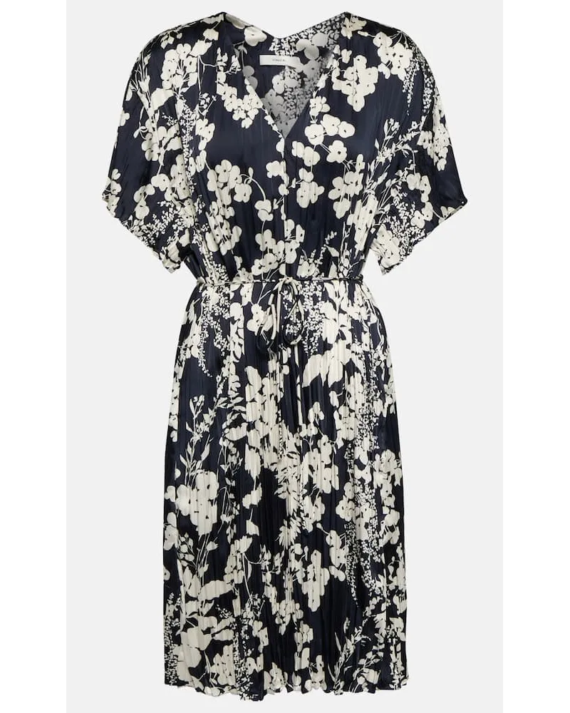 Vince Miniabito con stampa floreale e scollo a V Blu