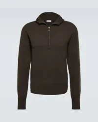 Burberry Pullover in lana con zip Marrone