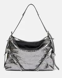 Givenchy Borsa a spalla Voyou Medium in pelle metallizzata Metallizzato