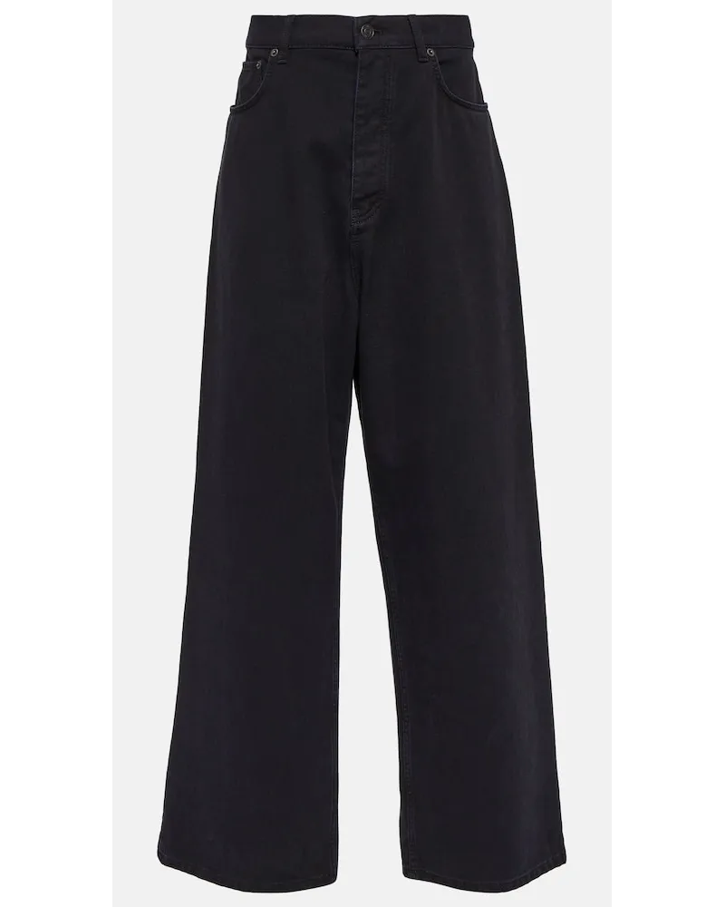 Balenciaga Jeans a gamba larga e vita media Nero