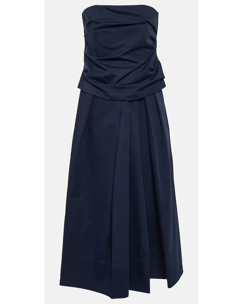 Co Abito midiÂ in cotone e seta Blu