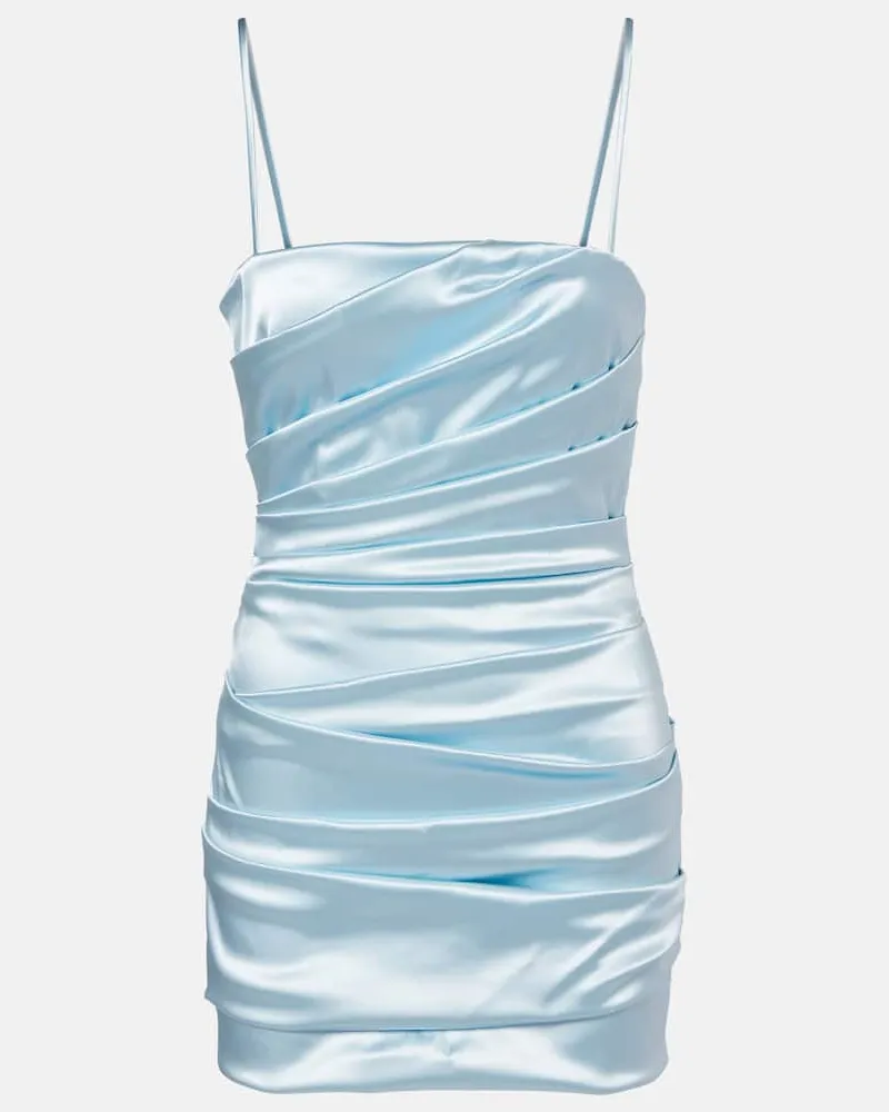 Dolce & Gabbana Abito corto in raso con ruches Blu