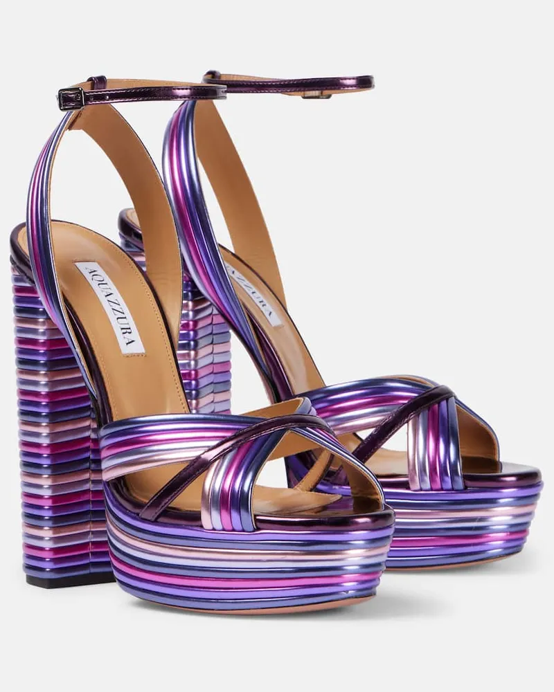 Aquazzura Sandali Sundance Plateau 140 Viola