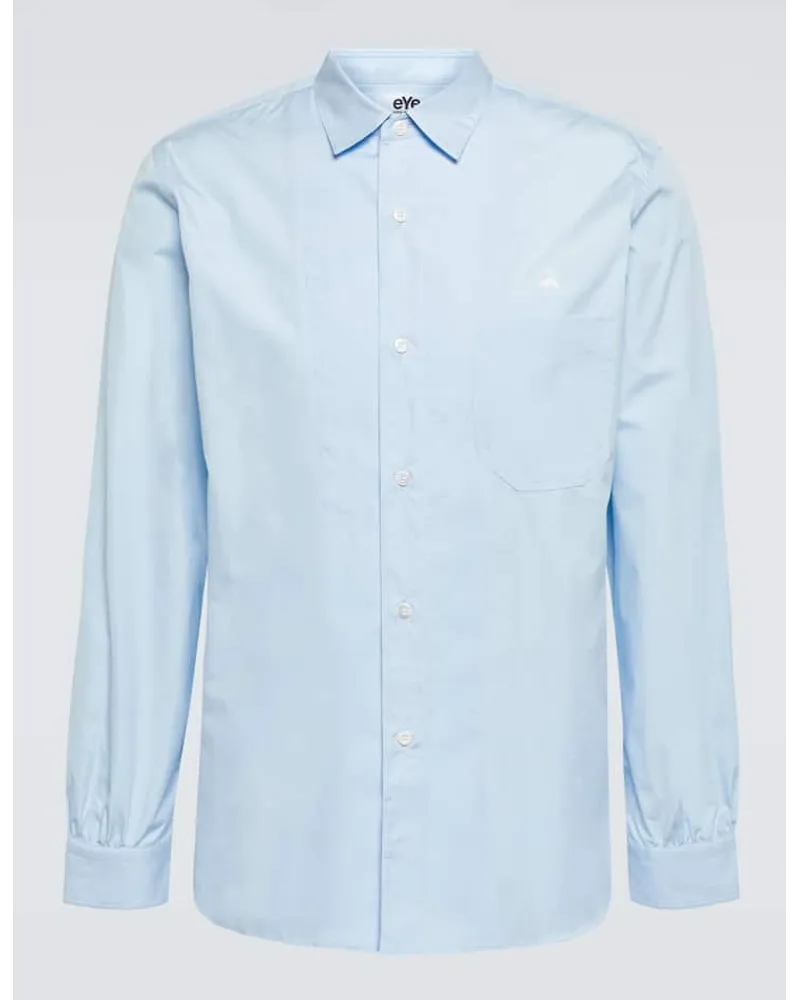 Junya Watanabe Camicia in popeline di cotone Blu