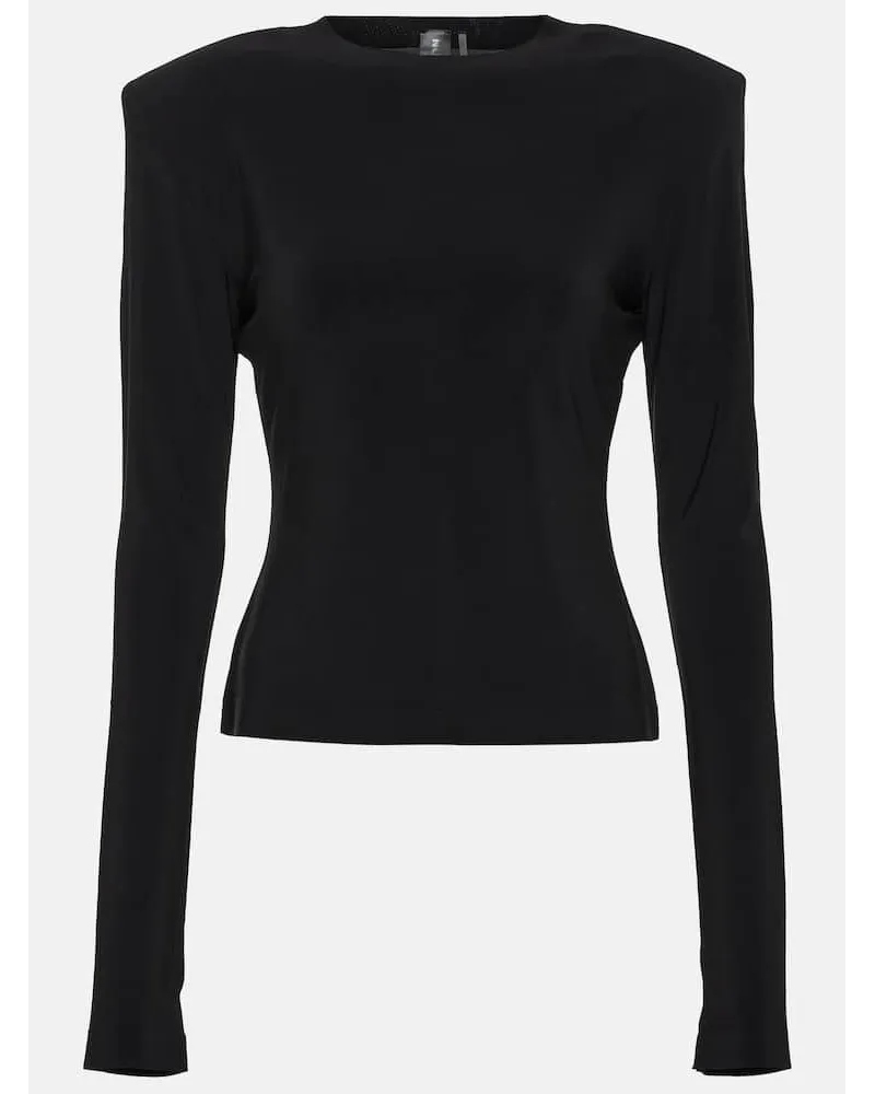 Norma Kamali Top in jersey Nero