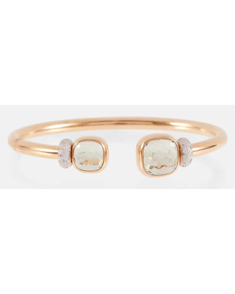 Pomellato Bracciale Nudo in oro rosa 18kt con prasiolite e diamanti Oro