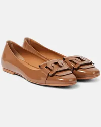 TOD'S Ballerine Kate in vernice Marrone